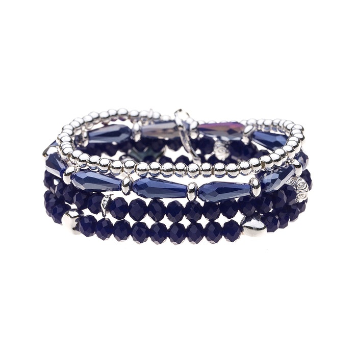 B1451NAVY BRACELET WITH SEMI PRECIOUS LAPIS STONES