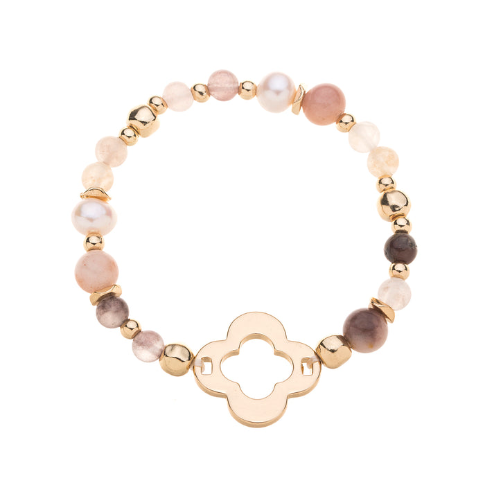 B1461NATURAL BRACELET WITH SEMI PRECIOUS LABRADORITE STONES SUPPLIED IN A POUCH
