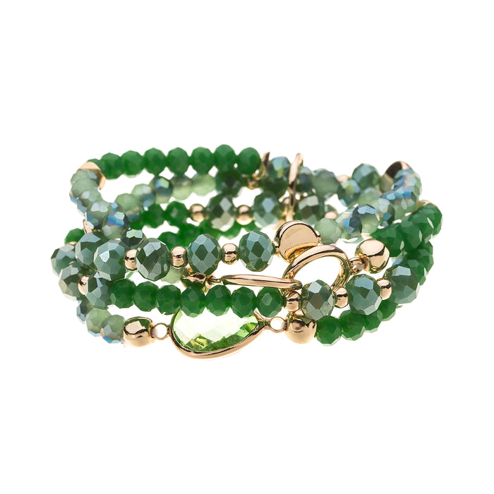 B1467GREEN GOLD PLATED BRACELET SUPPLIED IN A POUCH