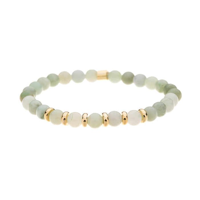 B1561 JADE SEMI PRECIOUS 6MM STONE BRACELET WITH A POUCH - PACK OF 2