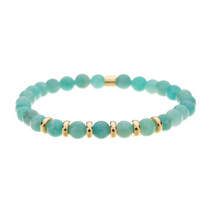 B1565 TIANHE SEMI PRECIOUS 6MM STONE BRACELET WITH A POUCH - PACK OF 2
