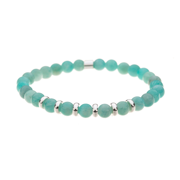 B1566 TIANHE SEMI PRECIOUS 6MM STONE BRACELET WITH A POUCH - PACK OF 2