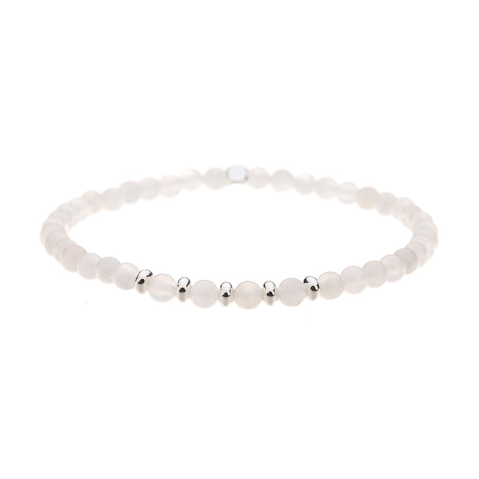 B1568 MOONSTONE SEMI PRECIOUS 4MM STONE BRACELET WITH A POUCH - PACK OF 2