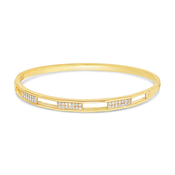 GOLD PLATED BANGLE WITH CUBIC ZIRCONIA STONES B1681