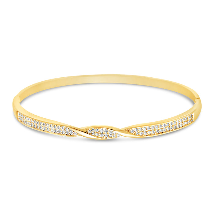 GOLD PLATED BANGLE WITH CUBIC ZIRCONIA STONES B1682
