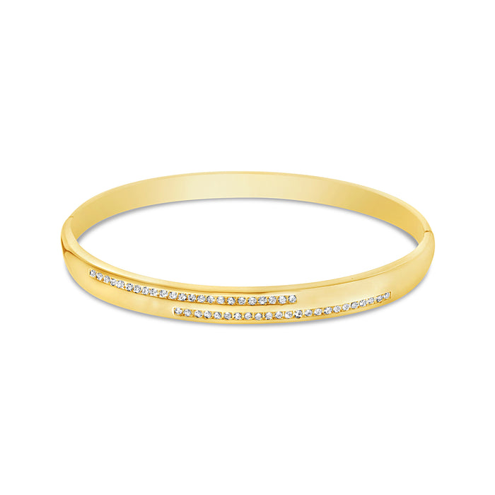 GOLD PLATED BANGLE WITH CUBIC ZIRCONIA STONES B1683