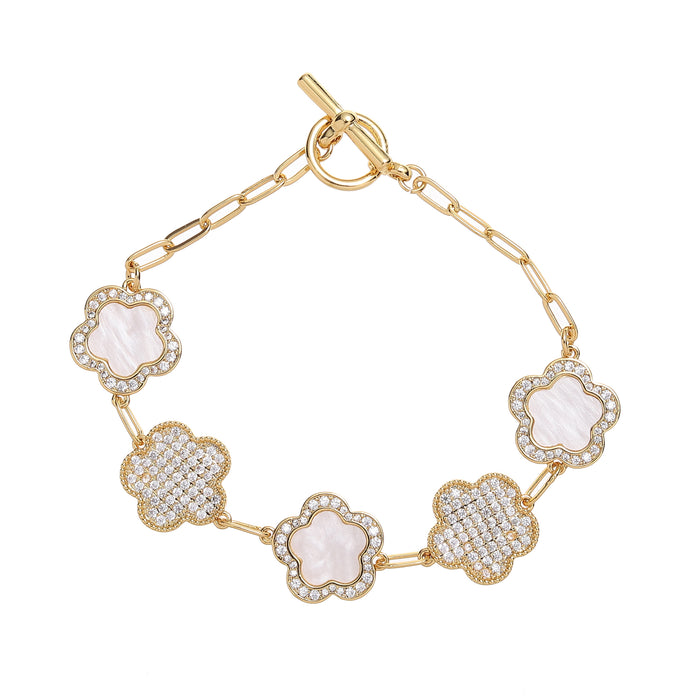 GOLD PLATED BRACELET WITH CUBIC ZIRCONIA STONES B1757