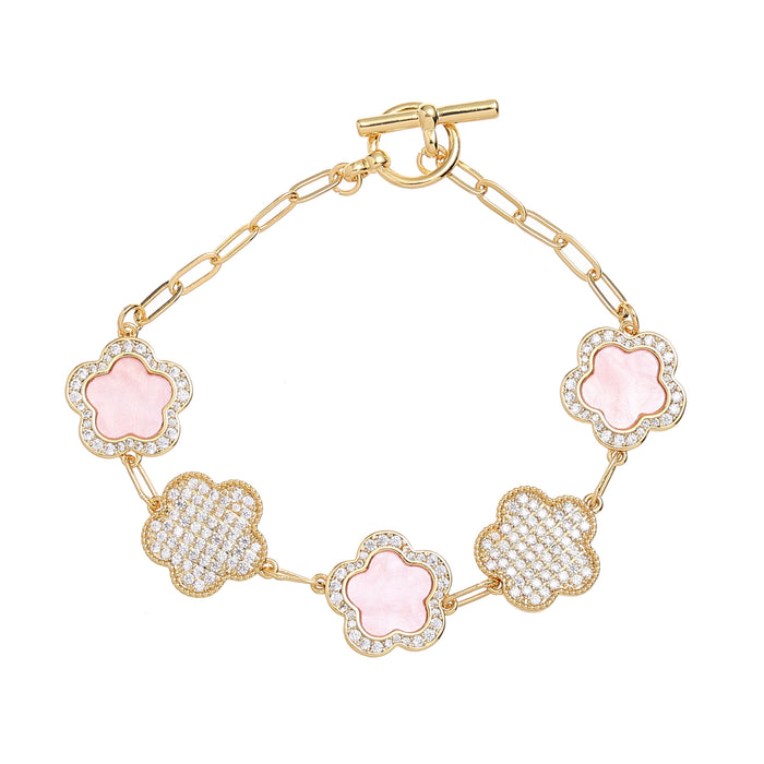 GOLD PLATED BRACELET WITH CUBIC ZIRCONIA STONES B1760