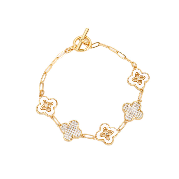 GOLD PLATED BRACELET WITH CUBIC ZIRCONIA STONES B1770