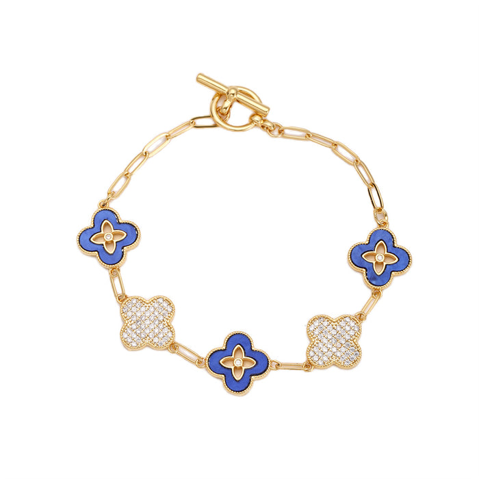 GOLD PLATED BRACELET WITH CUBIC ZIRCONIA STONES B1773