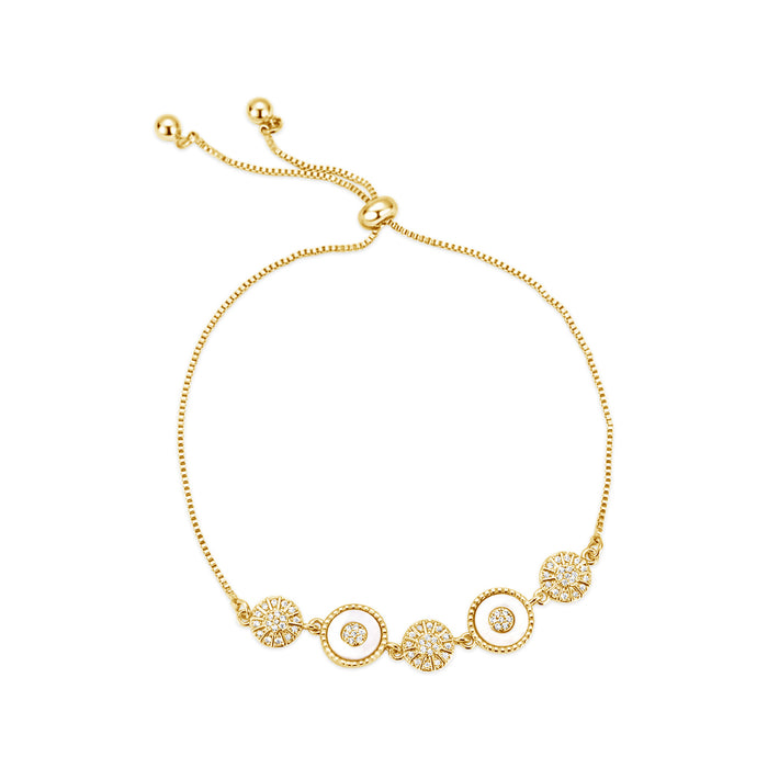 GOLD PLATED BRACELET WITH CUBIC ZIRCONIA STONES B1885
