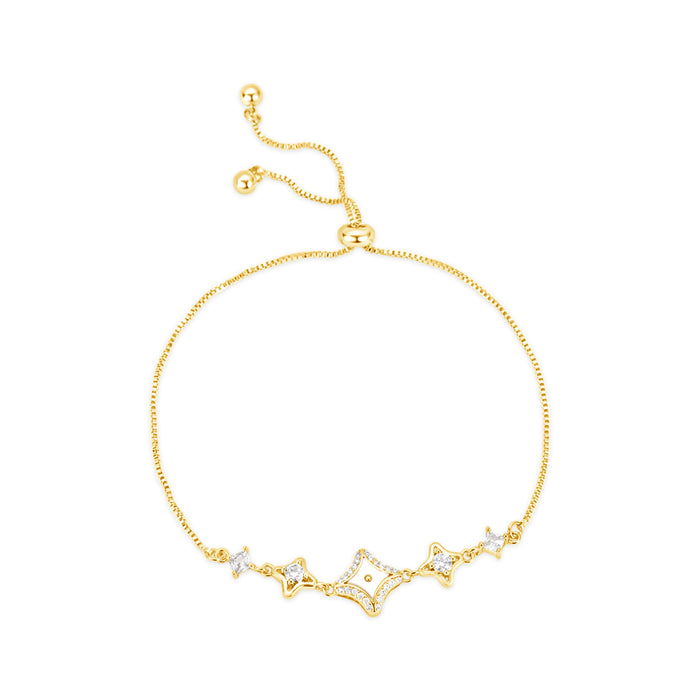 GOLD PLATED BRACELET WITH CUBIC ZIRCONIA STONES B1889GOLD
