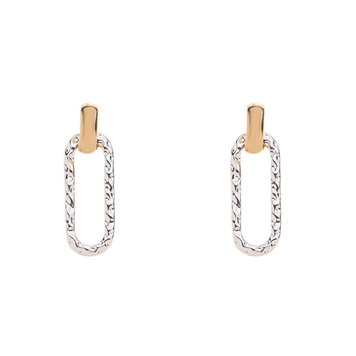 E1481 GOLD AND SILVER PLATED EARRINGS