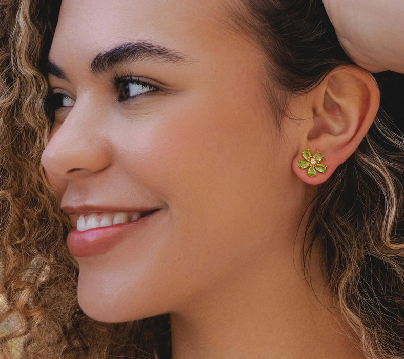 GOLD PLATED EARRINGS WITH CUBIC ZIRCONIA STONES E1656
