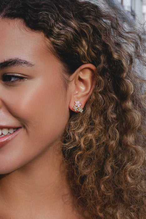 GOLD PLATED EARRINGS WITH CUBIC ZIRCONIA STONES E1657