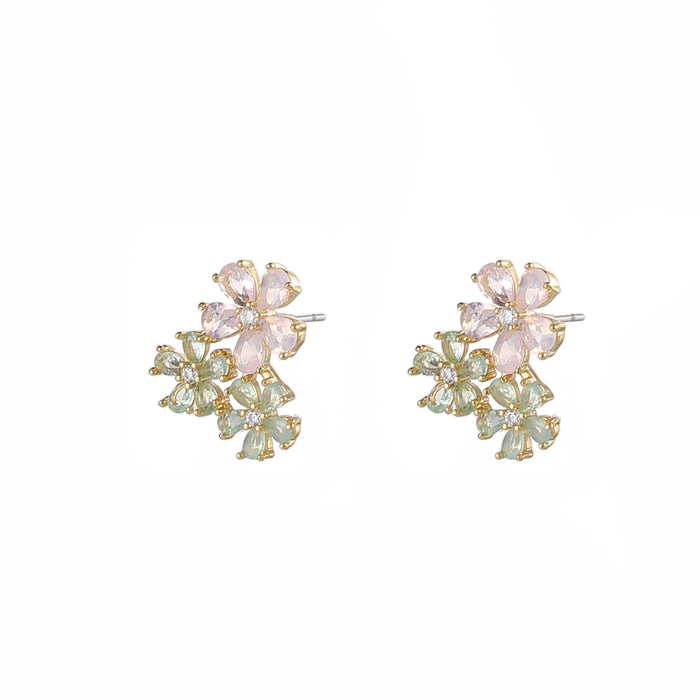 GOLD PLATED  EARRINGS WITH CUBIC ZIRCONIA STONES E1657