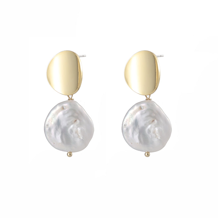 GOLD PLATED FRESH WATER PEARL EARRINGS E1707