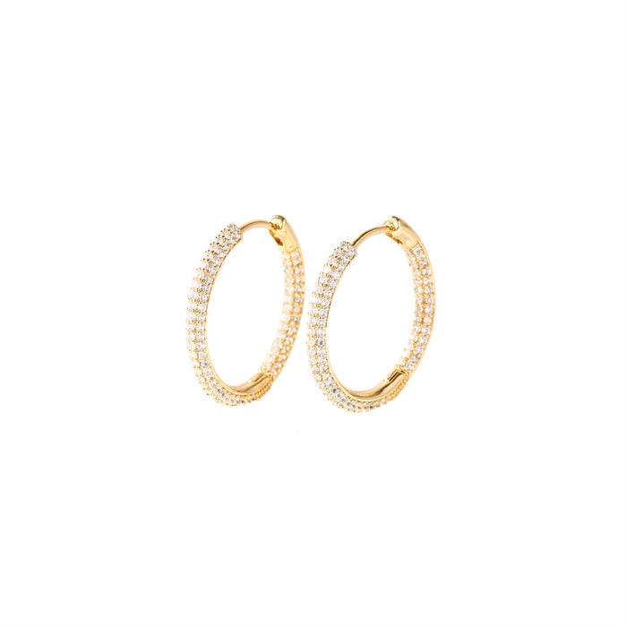 GOLD PLATED CUBIC ZIRCONIA EARRINGS E1842GOLD