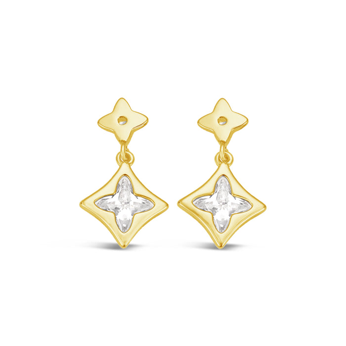 GOLD PLATED CUBIC ZIRCONIA EARRINGS E1856GOLD