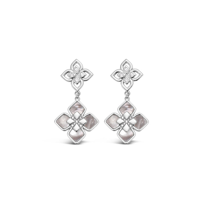 RHODIUM PLATED CUBIC ZIRCONIA EARRINGS E1859RHODIUM