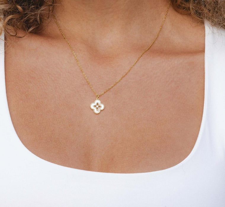 GOLD PLATED MOTHER OF PEARL NECKLACE N1631