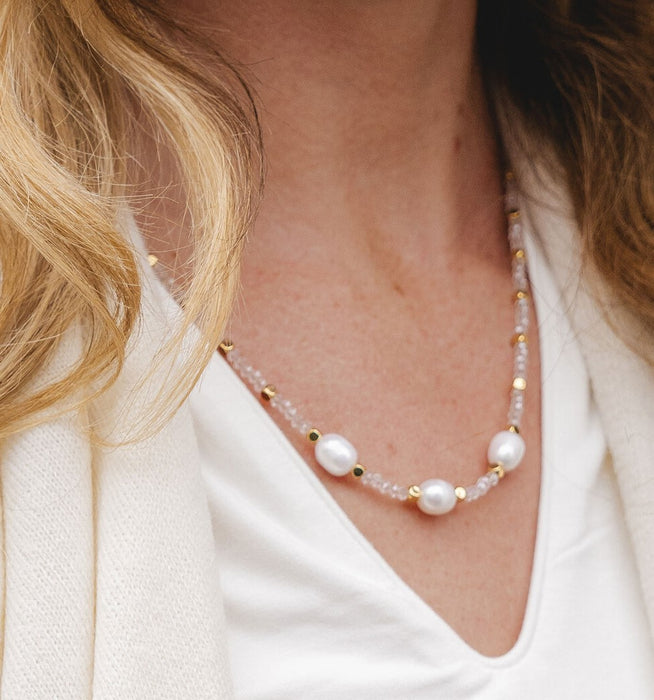 GOLD PLATED FRESH WATER PEARL NECKLACE N1711