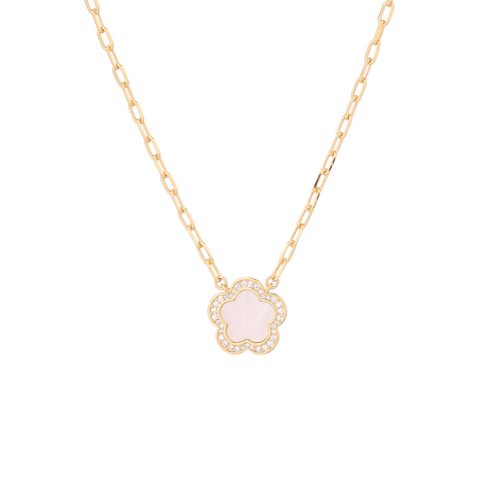GOLD PLATED NECKLACE WITH CUBIC ZIRCONIA STONES N1758