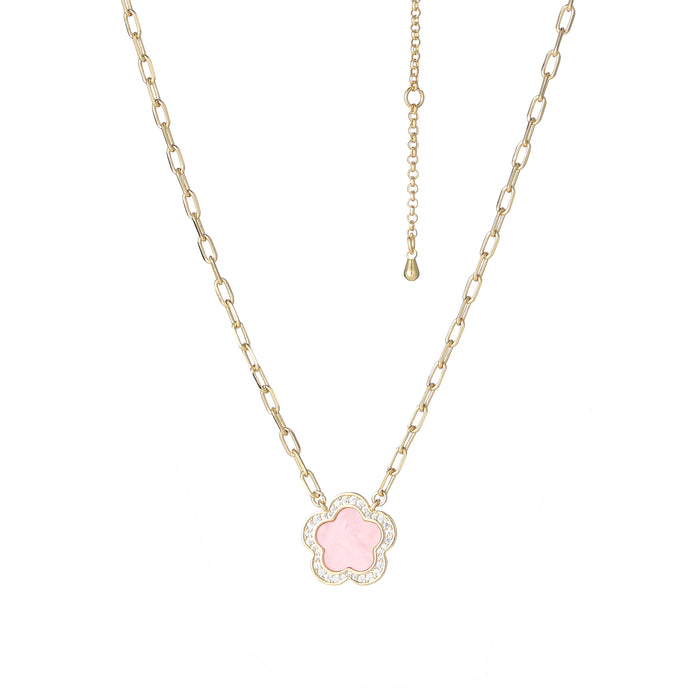 GOLD PLATED NECKLACE WITH CUBIC ZIRCONIA STONES N1761