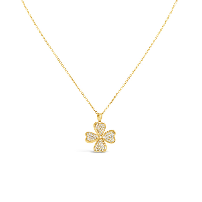 GOLD PLATED NECKLACE WITH CUBIC ZIRCONIA STONES N1849