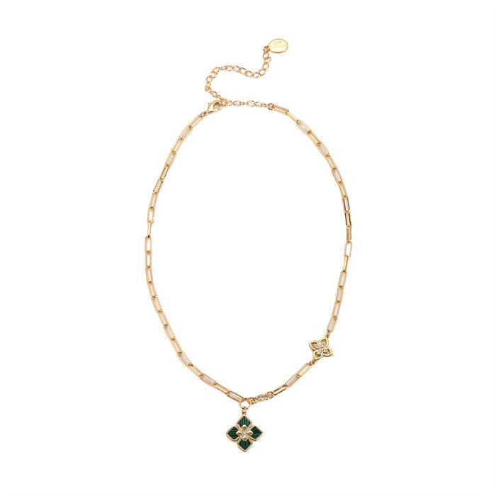 GOLD PLATED NECKLACE WITH CUBIC ZIRCONIA STONES N1862
