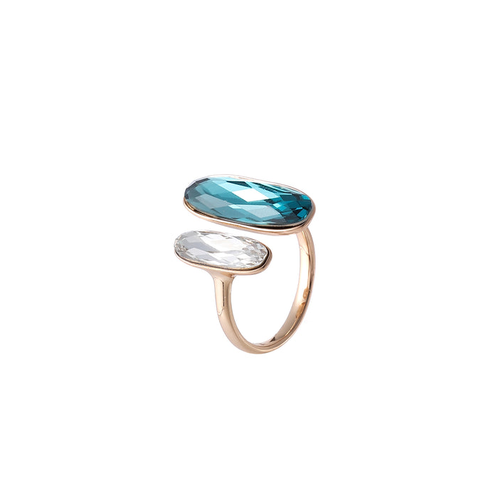 GOLD PLATED ADJUSTABLE SIZE CRYSTAL RING R1700