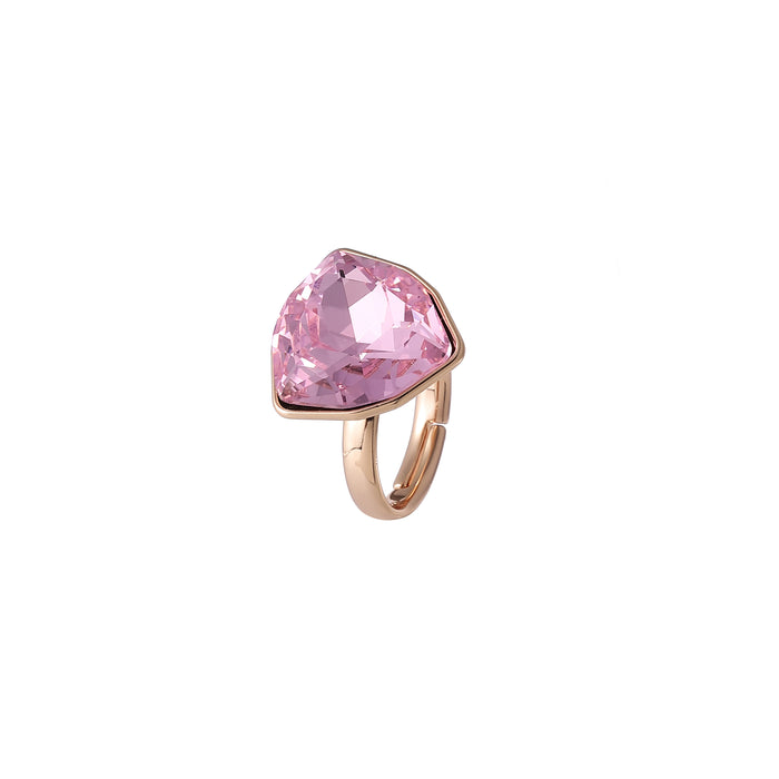 GOLD PLATED ADJUSTABLE SIZE CRYSTAL RING R1702