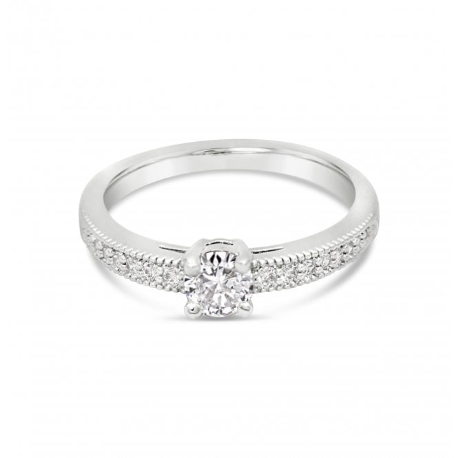 Rhodium Plated Cubic Zirconia Ring R267