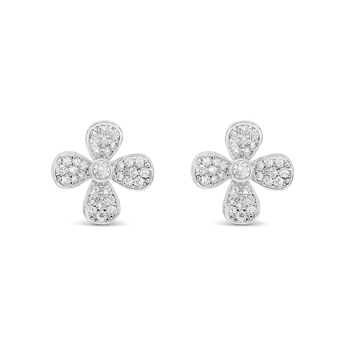 HYPOALLERGENIC SILVER PLATED EARRINGS WITH CUBIC ZIRCONIA STONES AND A FREE GIFT  BOX PACK OF 3,CODE A16