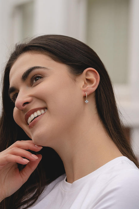 HYPOALLERGENIC 18K GOLD PLATED EARRINGS  WITH CUBIC ZIRCONIA STONES AND A FREE GIFT BOX PACK OF 3,CODE A17