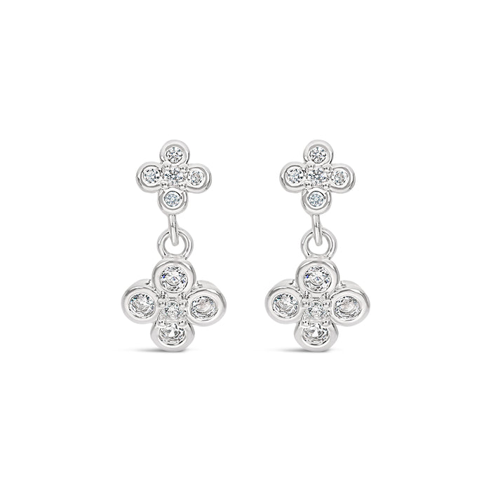 HYPOALLERGENIC SILVER PLATED EARRINGS WITH CUBIC ZIRCONIA STONES AND A FREE GIFT  BOX PACK OF 3,CODE A18