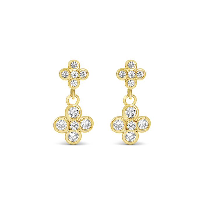 HYPOALLERGENIC 18K GOLD PLATED EARRINGS  WITH CUBIC ZIRCONIA STONES AND A FREE GIFT BOX PACK OF 3,CODE A19
