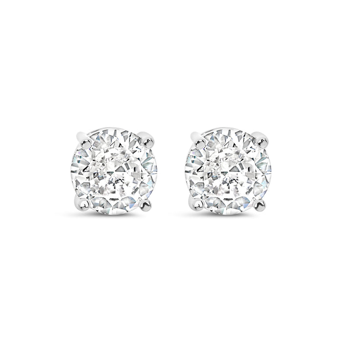 HYPOALLERGENIC SILVER PLATED EARRINGS WITH CUBIC ZIRCONIA STONES AND A FREE GIFT  BOX-PACK OF 3,CODE A1