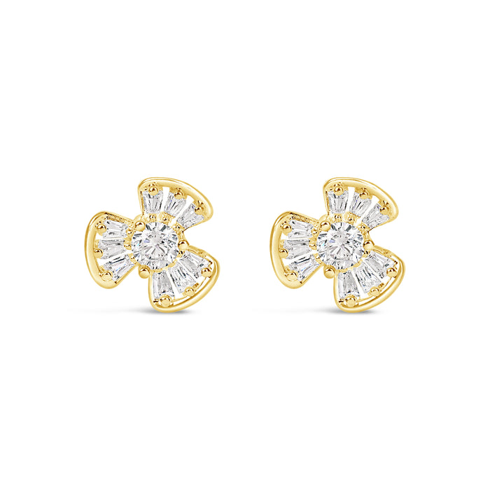 HYPOALLERGENIC 18K GOLD PLATED EARRINGS  WITH CUBIC ZIRCONIA STONES AND A FREE GIFT BOX PACK OF 3,CODE A20