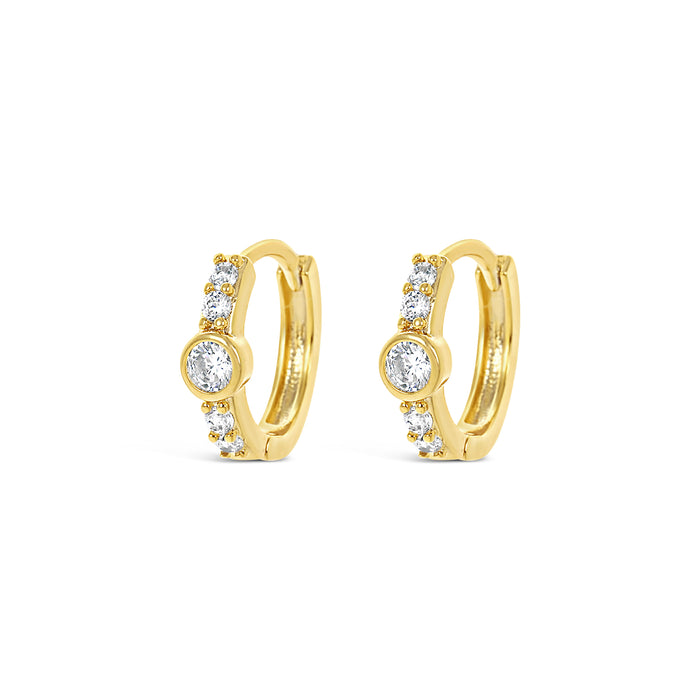 HYPOALLERGENIC 18K GOLD PLATED EARRINGS  WITH CUBIC ZIRCONIA STONES AND A FREE GIFT BOX PACK OF 3,CODE A24
