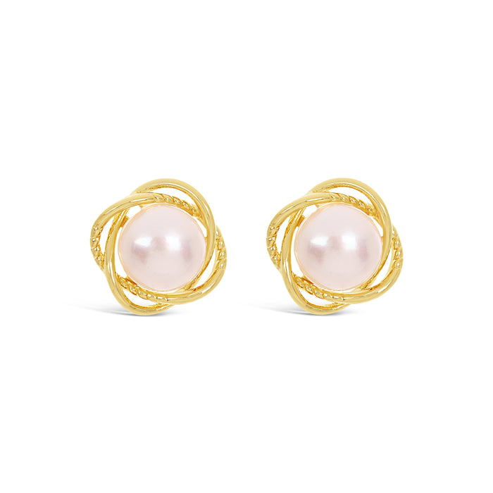 HYPOALLERGENIC 18K GOLD PLATED EARRINGS WITH FRESH WATER PEARL  AND A FREE GIFT BOX PACK OF 3,CODE A30