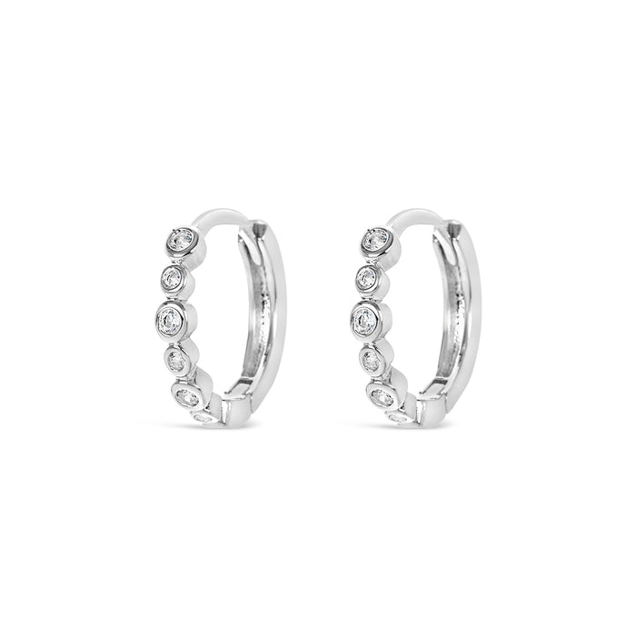 HYPOALLERGENIC SILVER PLATED EARRINGS WITH CUBIC ZIRCONIA STONES AND A FREE GIFT  BOX PACK OF 3,CODE A33