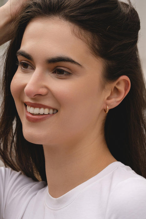 HYPOALLERGENIC 18K GOLD PLATED EARRINGS  WITH CUBIC ZIRCONIA STONES AND A FREE GIFT BOX PACK OF 3,CODE A34