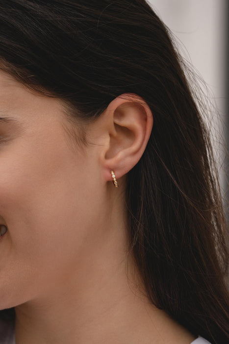 HYPOALLERGENIC 18K GOLD PLATED EARRINGS  WITH CUBIC ZIRCONIA STONES AND A FREE GIFT BOX PACK OF 3,CODE A34