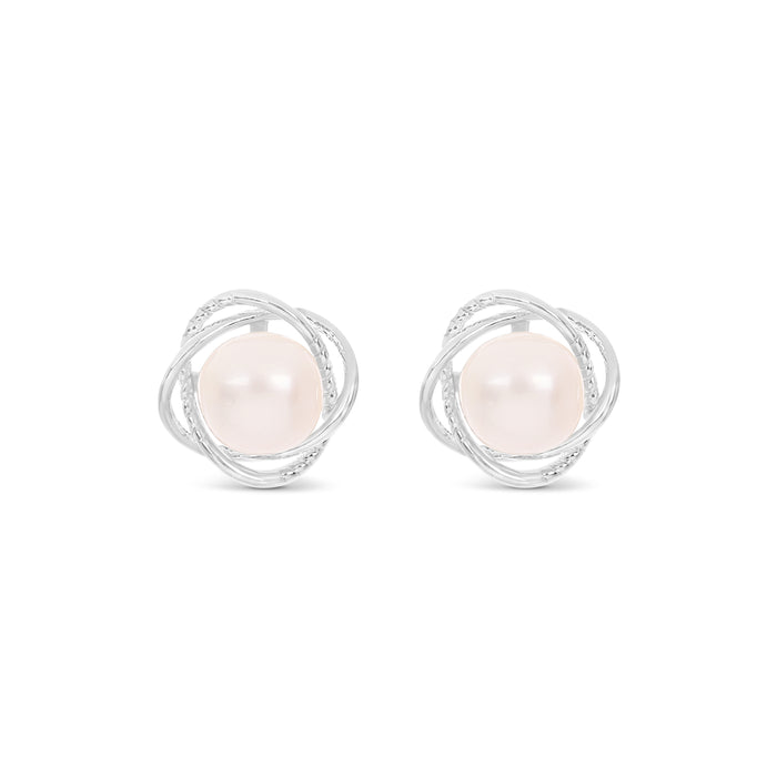 HYPOALLERGENIC SILVER PLATED EARRINGS WITH FRESH WATER  PEARL, WITH A FREE GIFT BOX  PACK OF 3,CODE A35