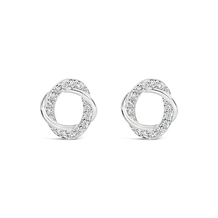 HYPOALLERGENIC SILVER PLATED EARRINGS WITH CUBIC ZIRCONIA STONES AND A FREE GIFT  BOX PACK OF 3,CODE A37