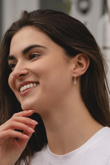 HYPOALLERGENIC SILVER PLATED EARRINGS WITH CUBIC ZIRCONIA STONES AND A FREE GIFT  BOX PACK OF 3,CODE A53