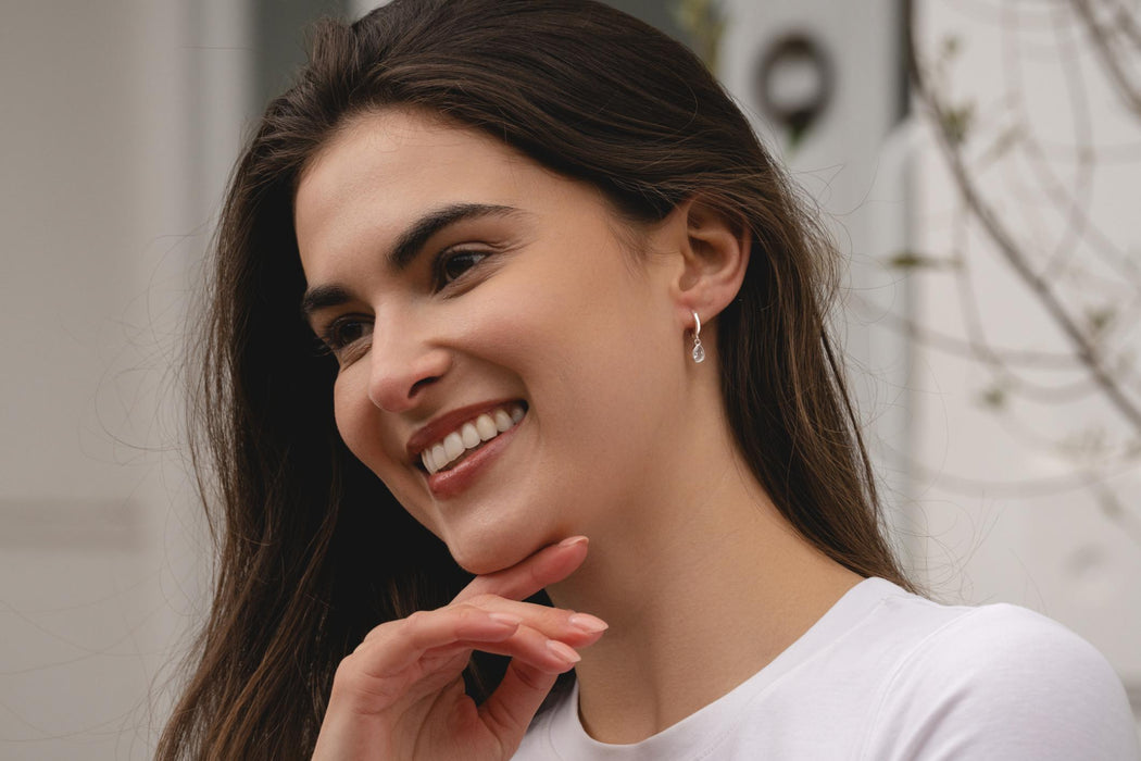 HYPOALLERGENIC SILVER PLATED EARRINGS WITH CUBIC ZIRCONIA STONES AND A FREE GIFT  BOX PACK OF 3,CODE A53