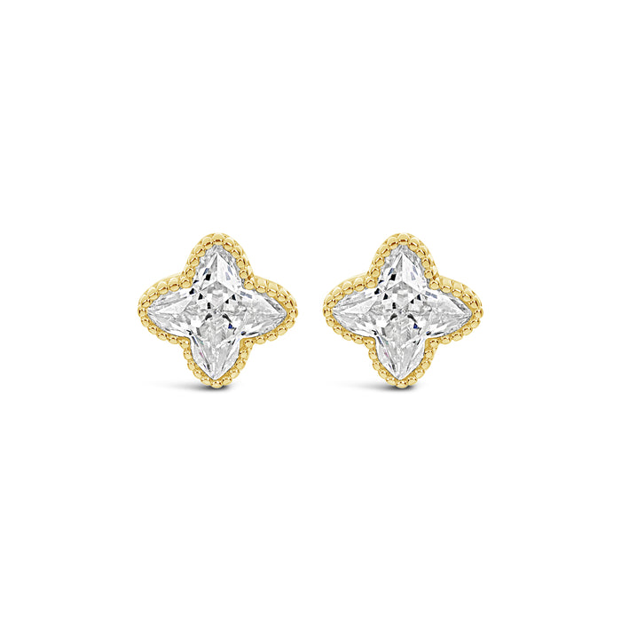 HYPOALLERGENIC 18K GOLD PLATED EARRINGS WITH CUBIC ZIRCONIA STONES AND A FREE GIFT BOX PACK OF 3,CODE A65