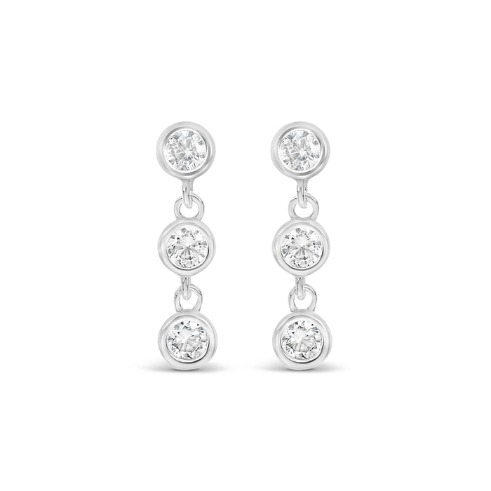 HYPOALLERGENIC SILVER PLATED EARRINGS WITH CUBIC ZIRCONIA STONES AND A FREE GIFT  BOX PACK OF 3,CODE A66